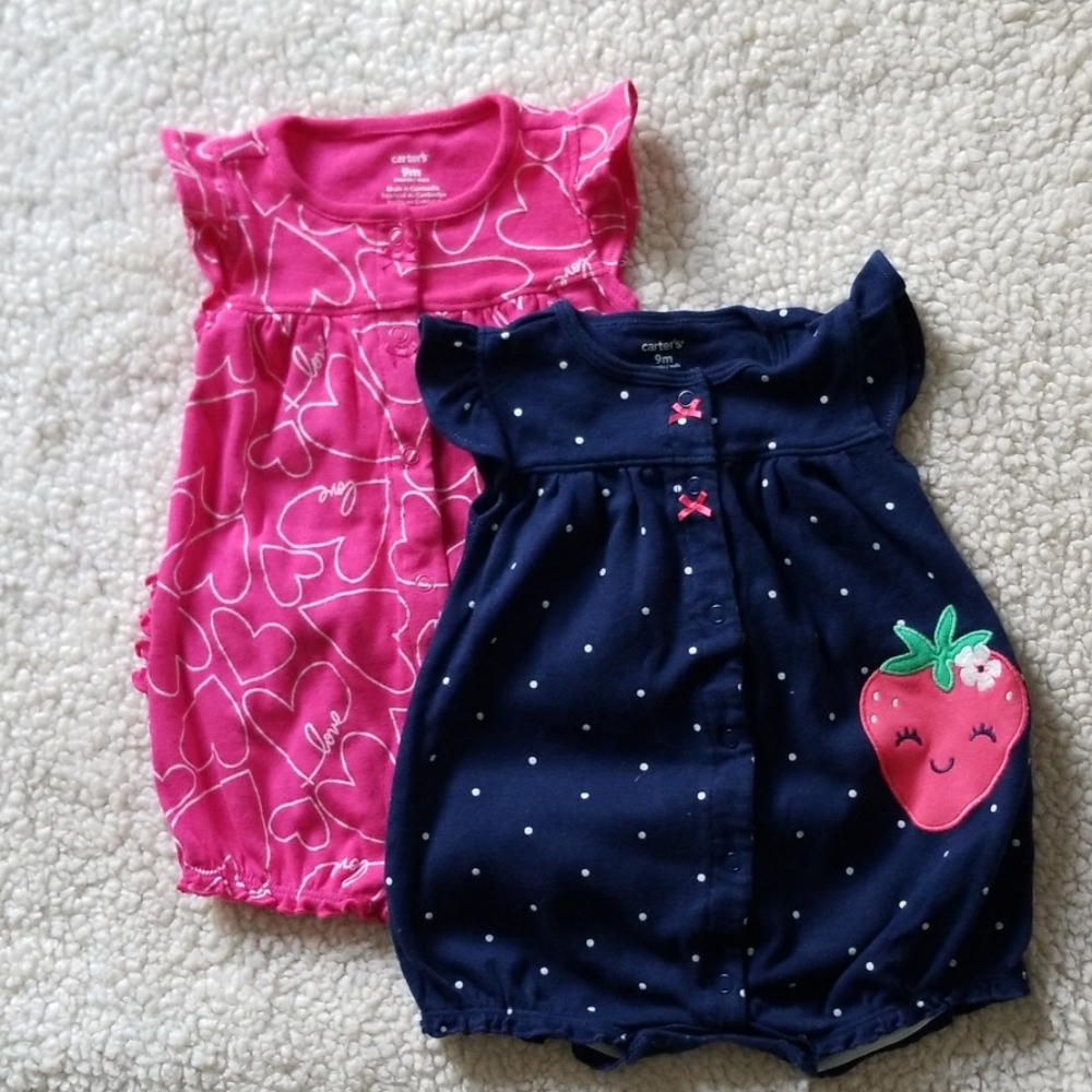 Pair of baby sunsuits, size 9 mos.